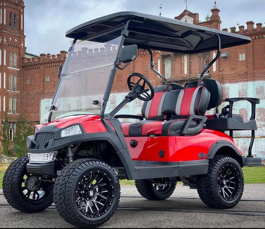 Red 2022 Alpha EV 2+2 Sport Golf Cart for Sale image 0