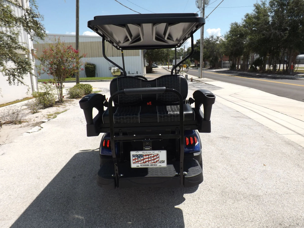 Blue 2023 HONOR LSV 2+2 G1 Lifted Lithium Golf Cart for Sale image 3