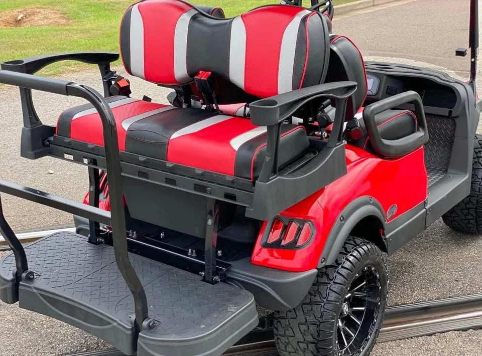Red 2022 Alpha EV 2+2 Sport Golf Cart for Sale image 5