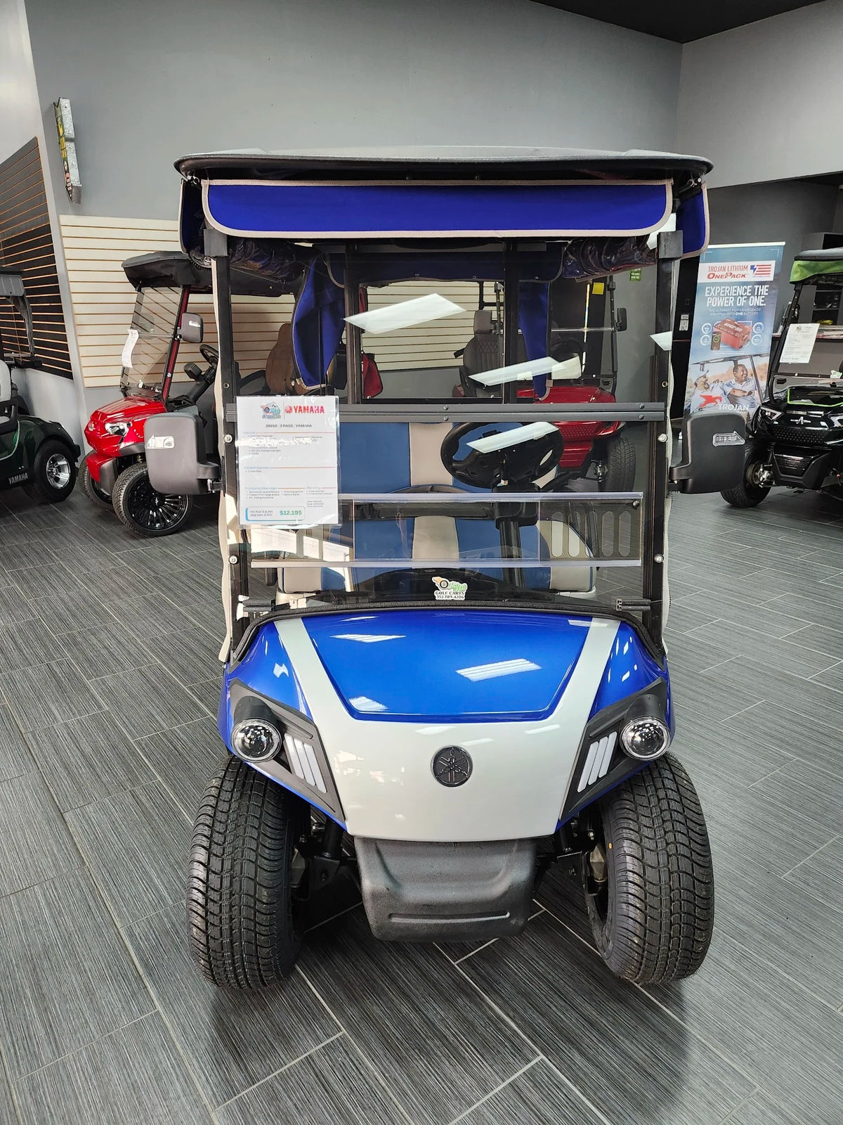 Blue 2021 Yamaha Drive 2 QuieTech EFI Golf Cart for Sale image 2