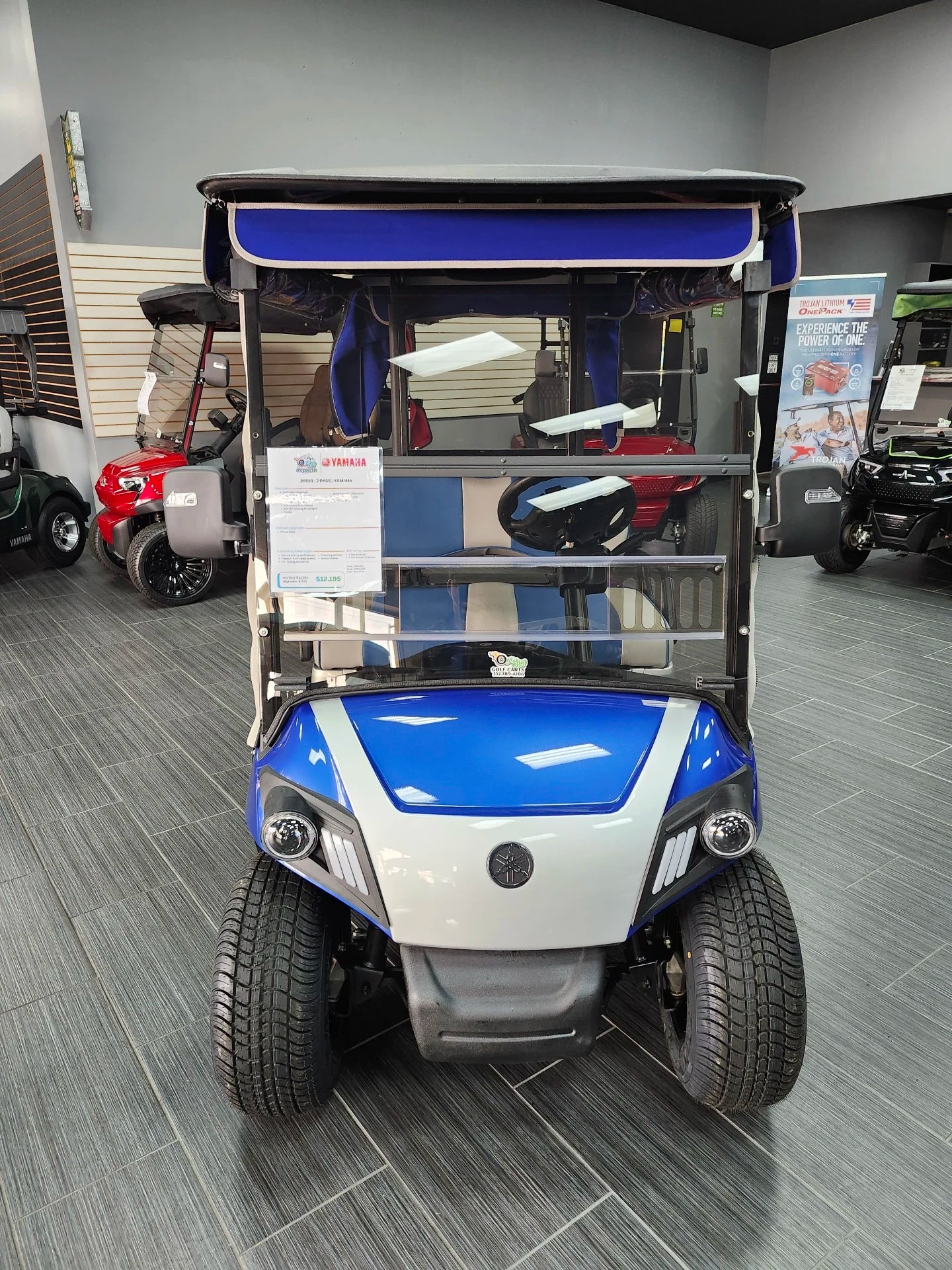 Blue 2021 Yamaha Drive 2 QuieTech EFI Golf Cart for Sale image 2