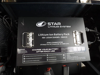 Black 2024 Star EV SIRIUS 4 Forward Lithium Golf Cart for Sale image 21