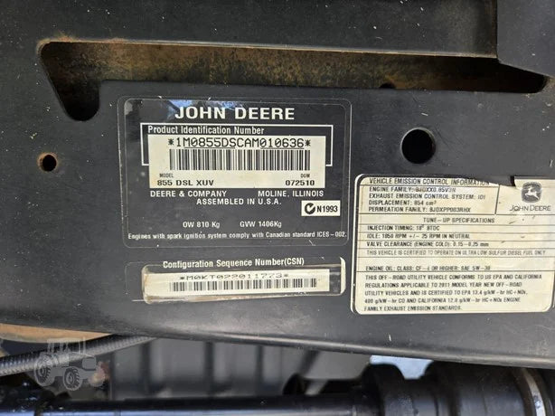 2010 John Deere Gator XUV 855D 4WD Utility Cart for Sale image 2