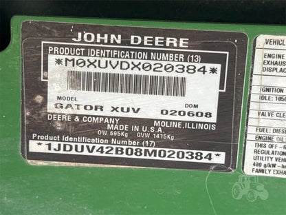 2008 John Deere Gator XUV 850D 4WD Diesel Utility Cart For Sale image 19