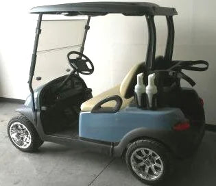 Blue 48v Electric Club Car Precedent Golf Cart with Custom Rims & Tires image 1