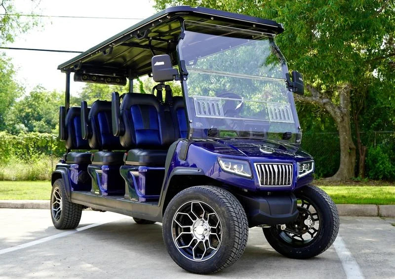 Blue 2024 EVolution D5 Ranger 6 Golf Cart for Sale image 0