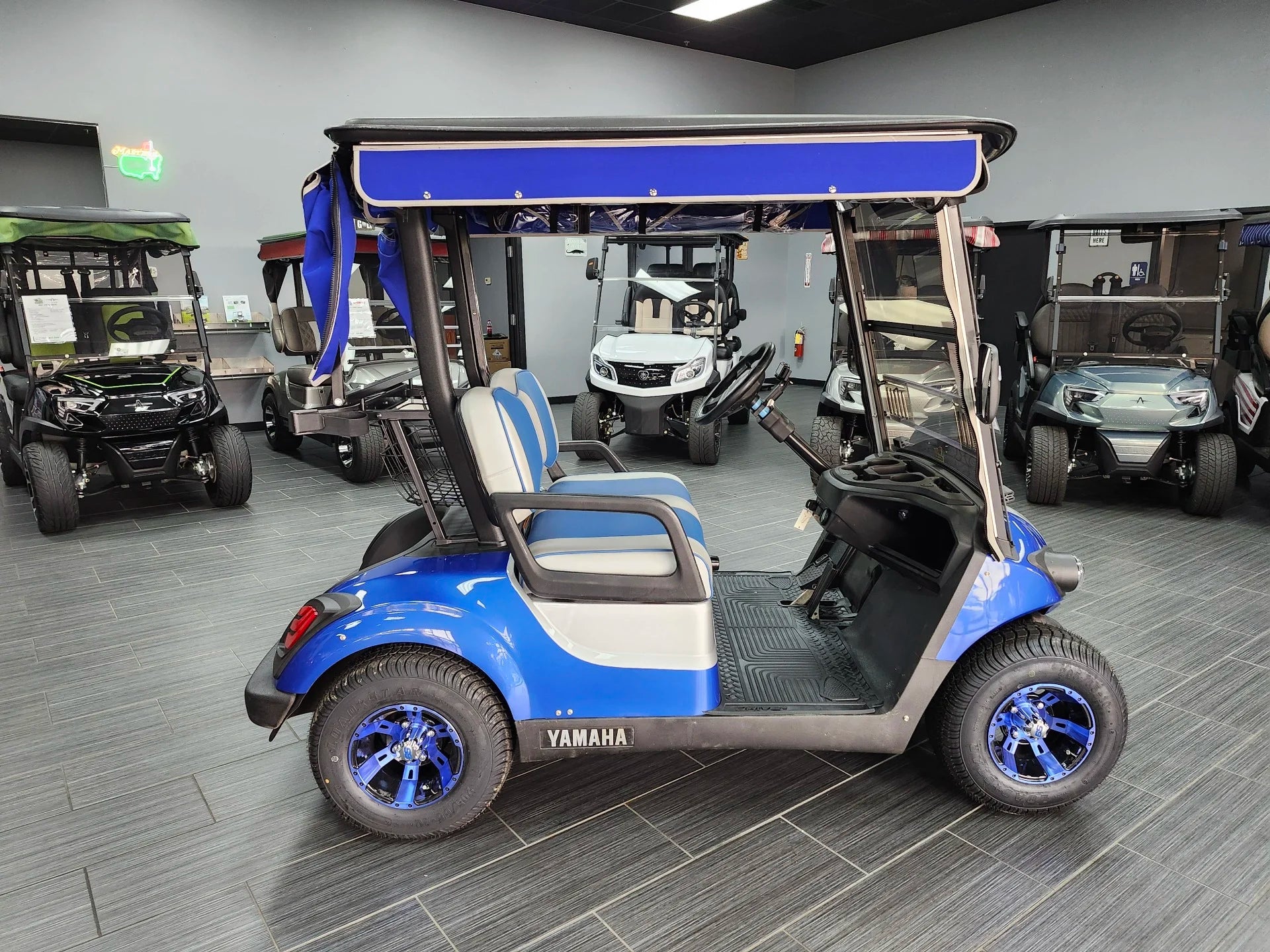 Blue 2021 Yamaha Drive 2 QuieTech EFI Golf Cart for Sale image 1