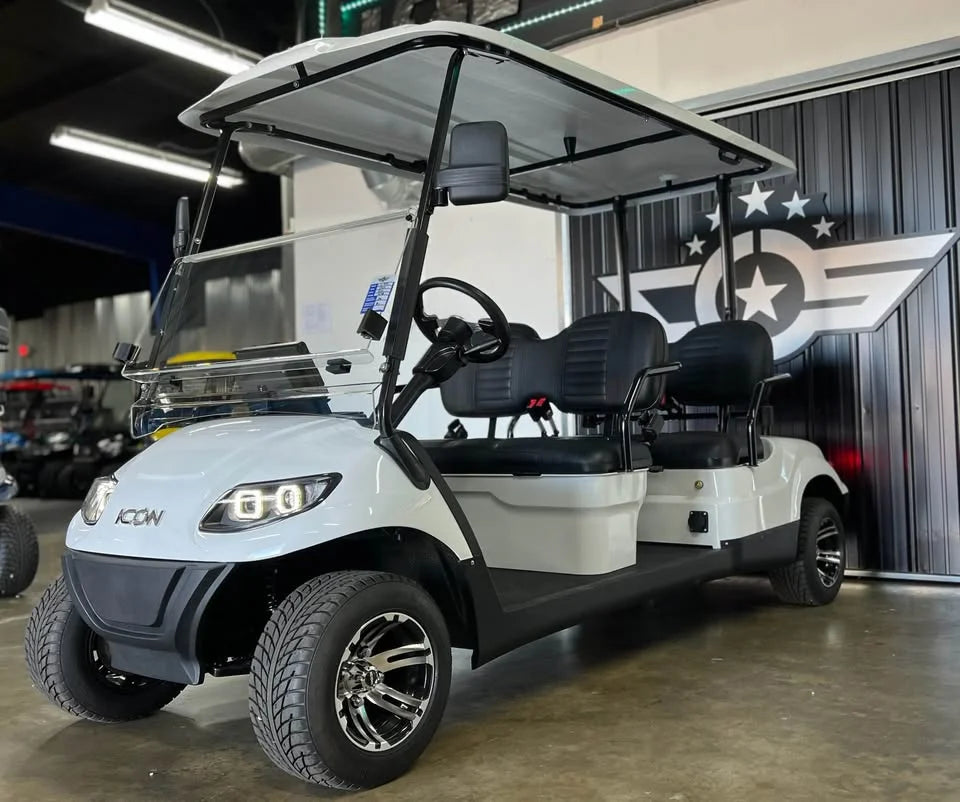 White 2024 Icon EV i40F Golf Cart for Sale image 2